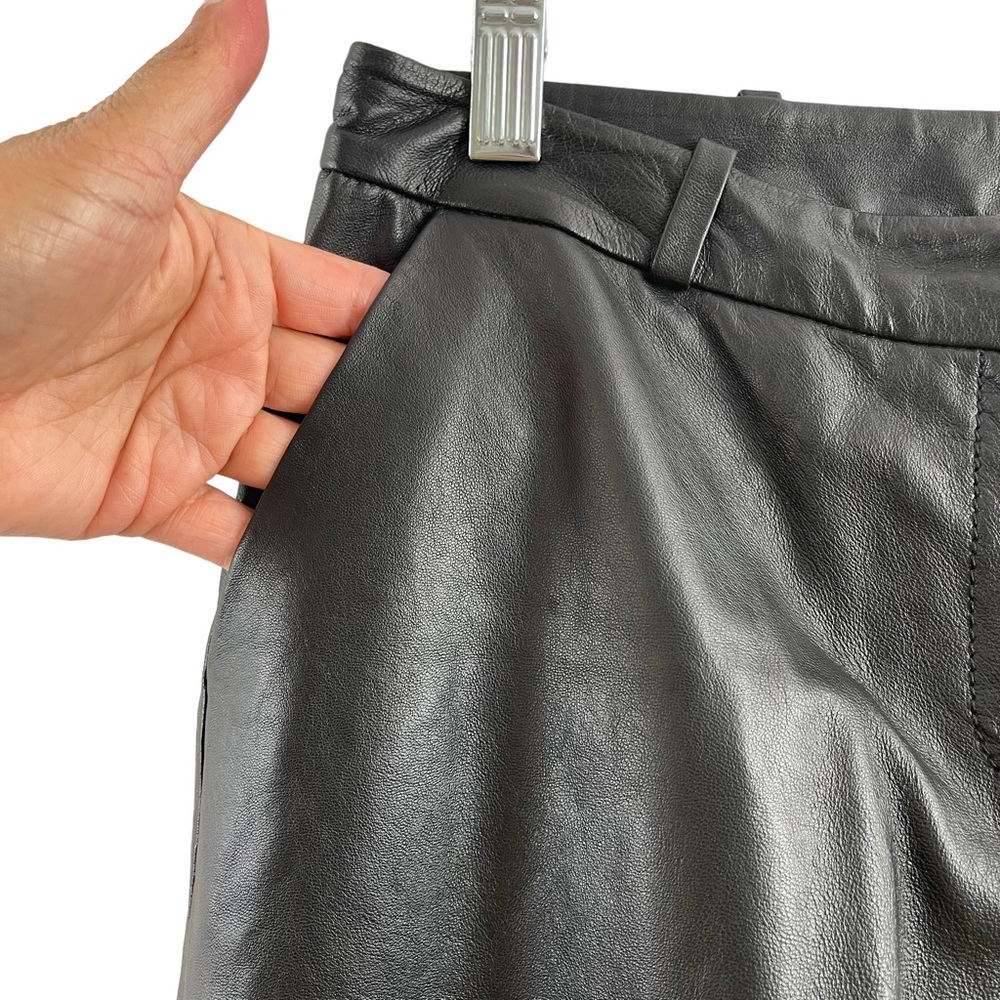 Halogen Classic Black Leather Pants Size 2 - Picture 5 of 10